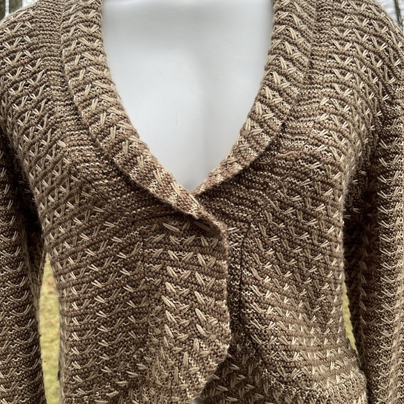 Tribal cropped shawl neck sweater L - Picture 3 of 10